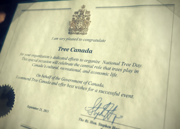 http://Certificate%20from%20the%20Government%20of%20Canada%20recognizing%20National%20Tree%20Day%20as%20an%20official%20Canadian%20celebration.