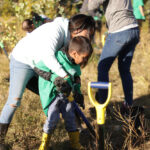 http://Young%20boy%20and%20mom%20planting%20a%20tree%20together.