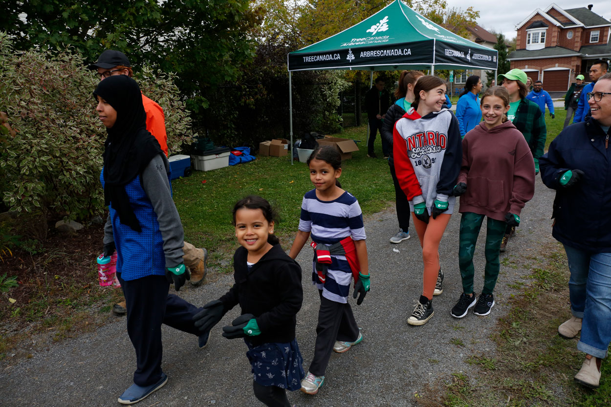 Excited volunteers.